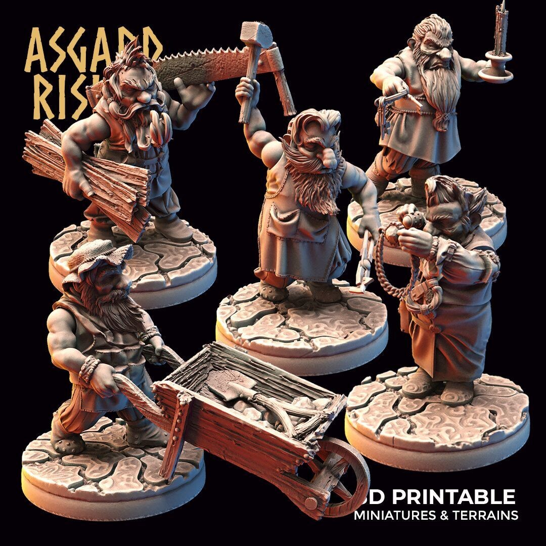 Dwarven Townsfolk - Artisans -Pack 5 units