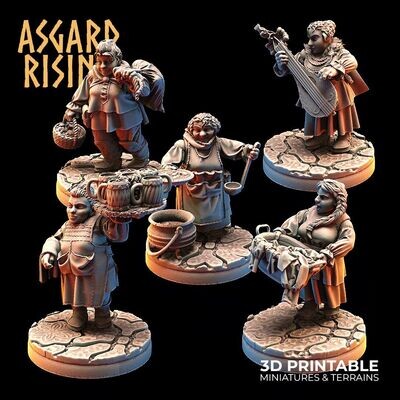 Female Dwarven Townsfolk - Pack 5 units