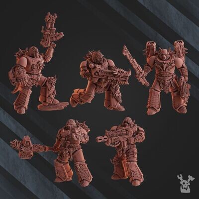 Fire Lizard Warriors - pack 5 Units (build kit)