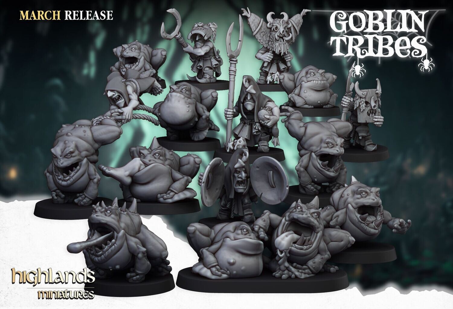 Swamp Goblin frog and Herders (pack 14 uds)