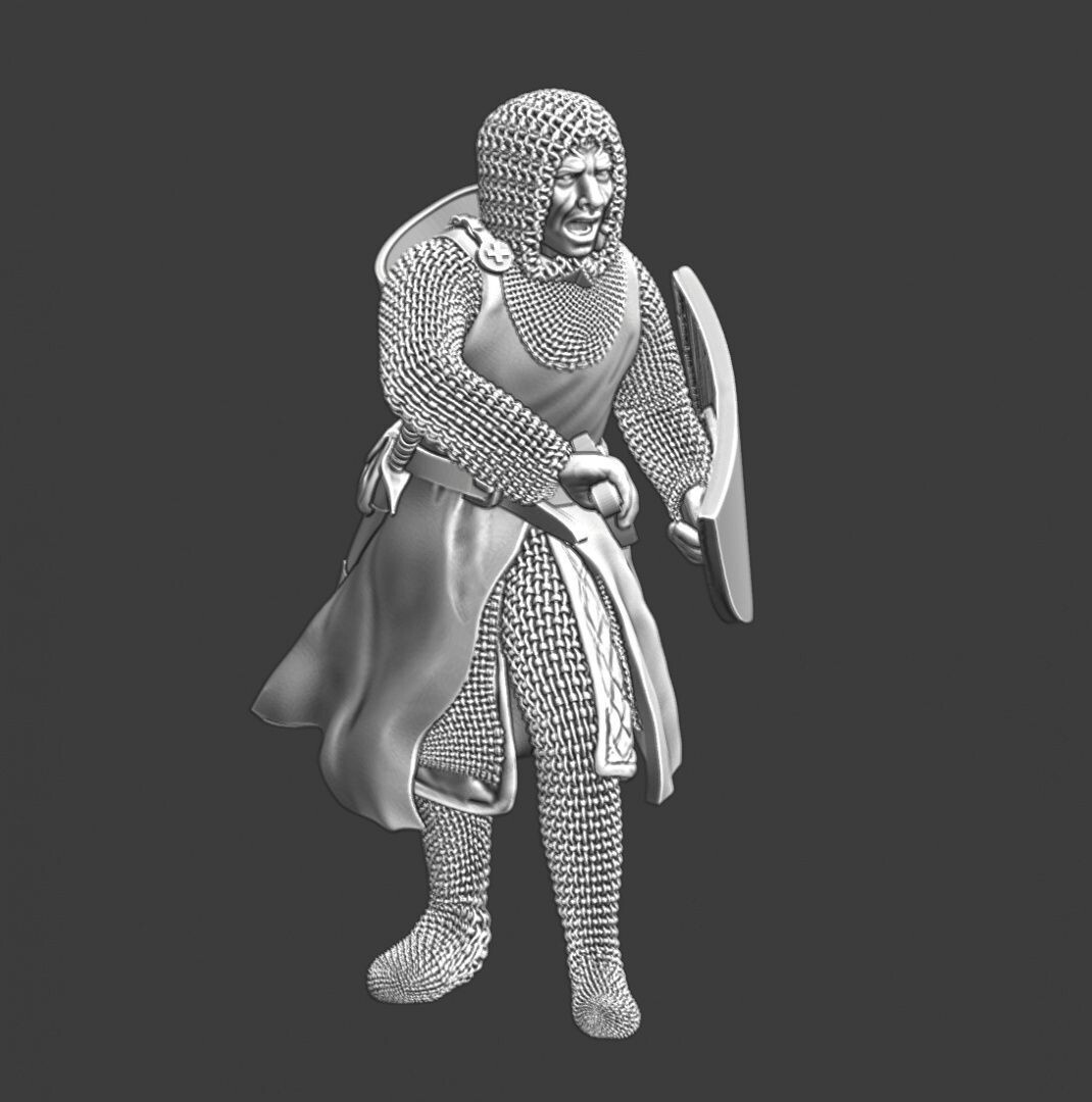 Medieval Squire drawing his sword