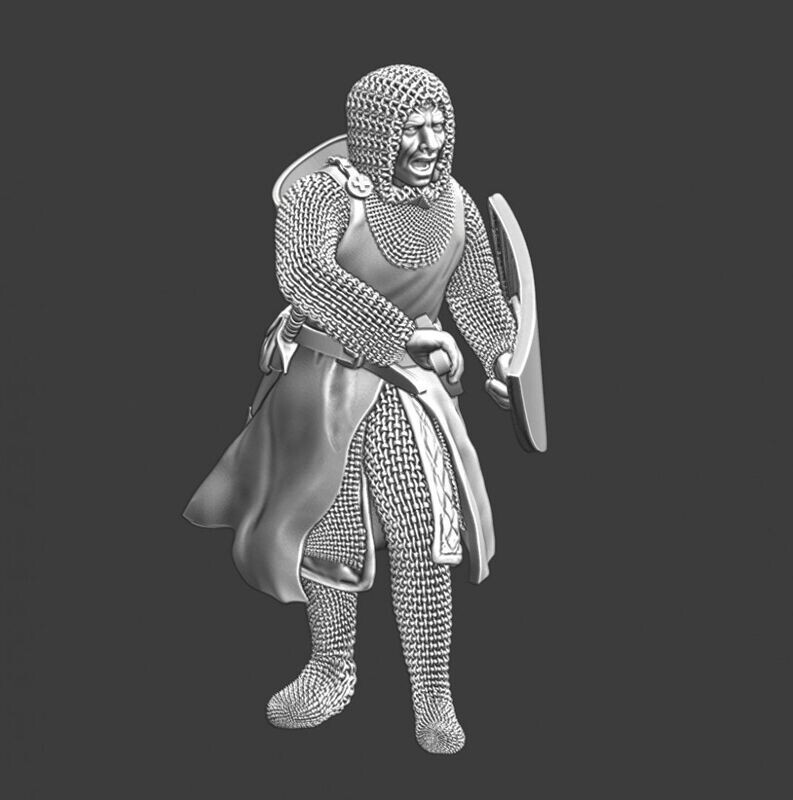 Medieval Squire drawing his sword