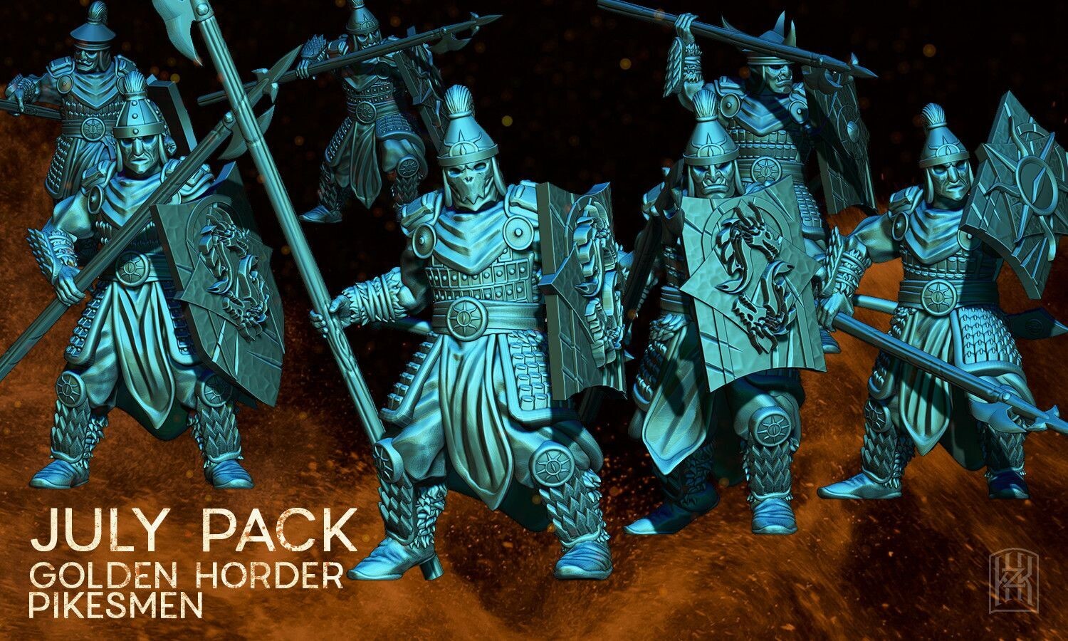 Golden Horde Pikemen  (Pack 4 units)