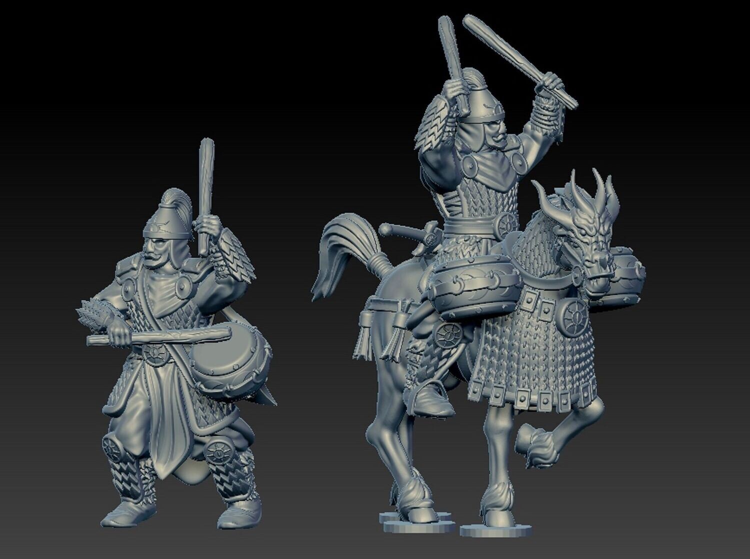 Golde Horde Drummer on Foot & Mounted