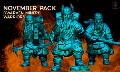 Exiled Dwarfs - Veteran Miners (Pack 4 units)