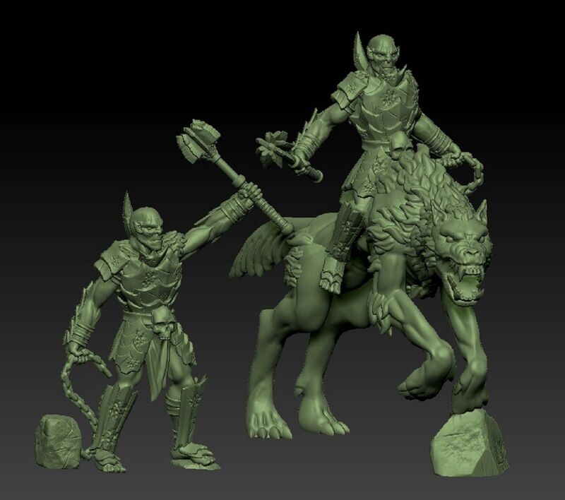 Aznarg the Desecrator on foot and mounted