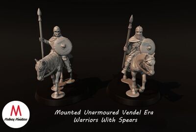 Mounted Unarmoured Vendel Era Warriors With Spears (pack 2 units)