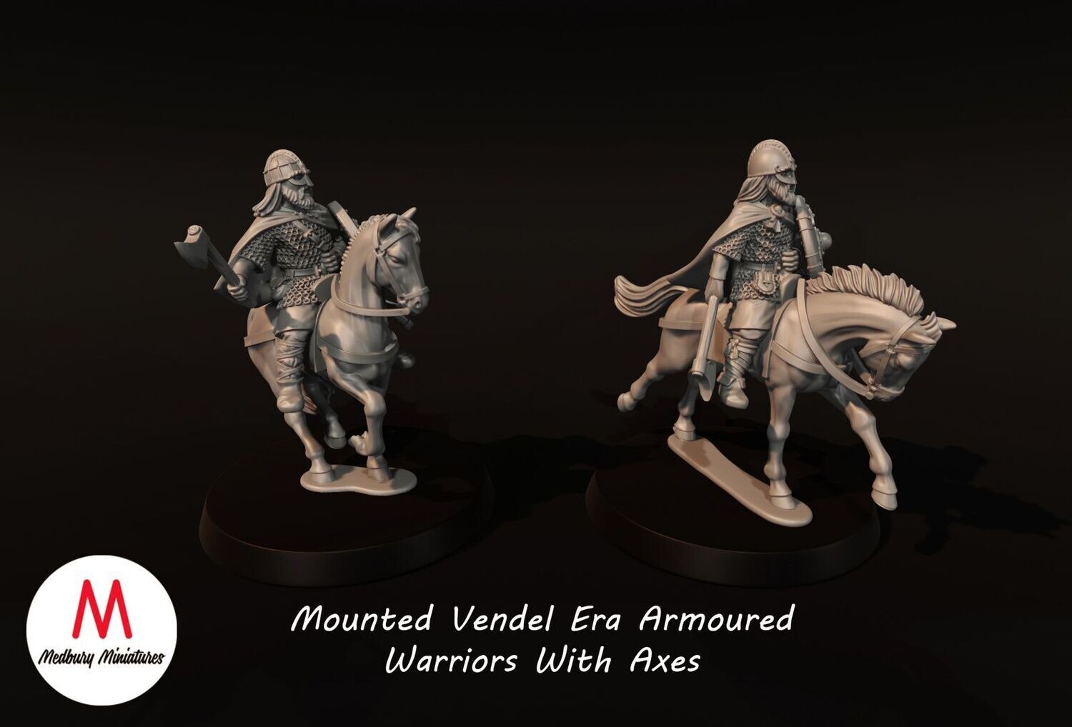 Mounted Vendel Era Armoured Warriors With Axes (pack 2 units)