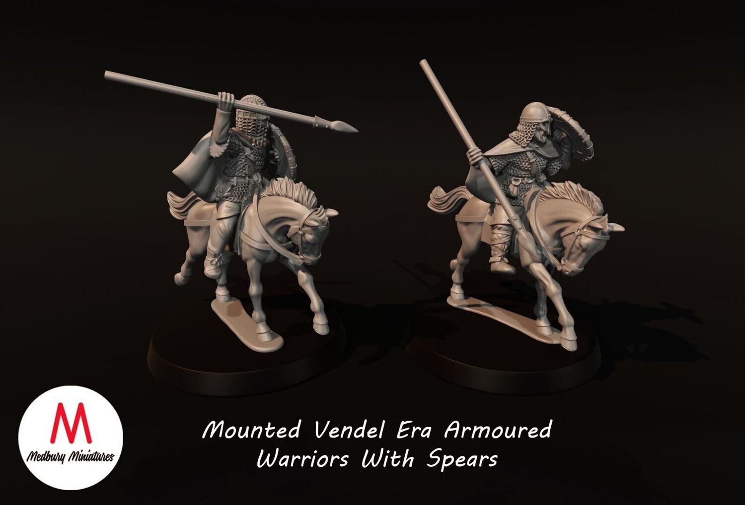 Mounted Vendel Era Armoured Warriors With Spears (pack 2 units)