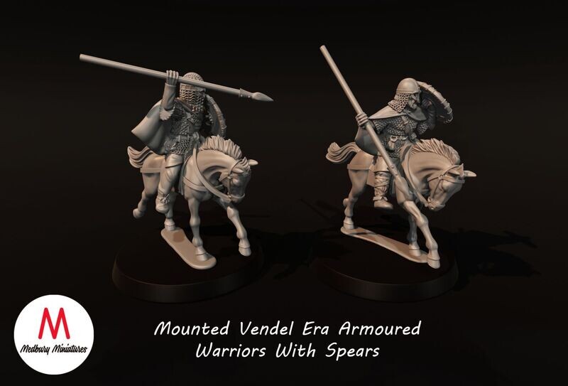 Mounted Vendel Era Armoured Warriors With Spears (pack 2 units)