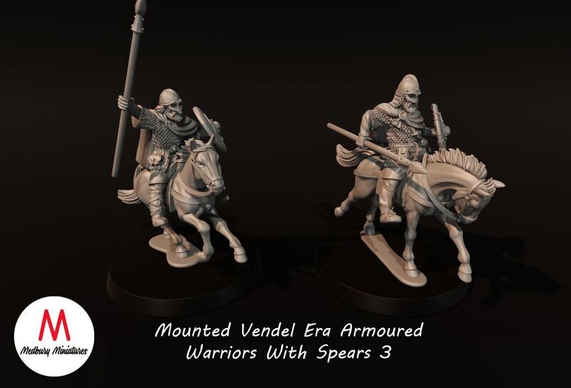 Mounted Vendel Era Armoured Warriors With Spears 3 (pack 2 units)
