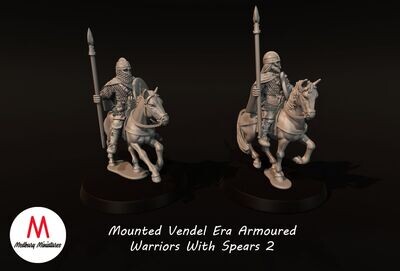 Mounted Vendel Era Armoured Warriors With Spears 2 (pack 2 units)