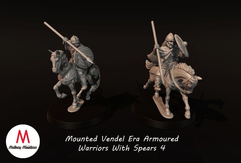 Mounted Vendel Era Armoured Warriors With Spears 4 (pack 2 units)