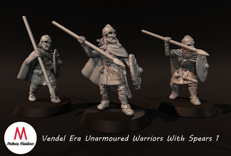 Vendel Era Unarmoured Warriors With Spears 1 (pack 3 units)