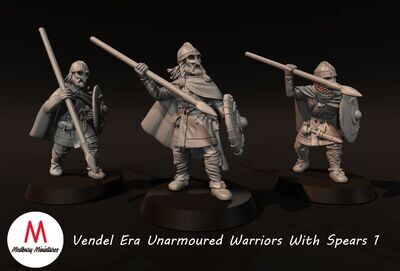 Vendel Era Unarmoured Warriors With Spears 1 (pack 3 units)