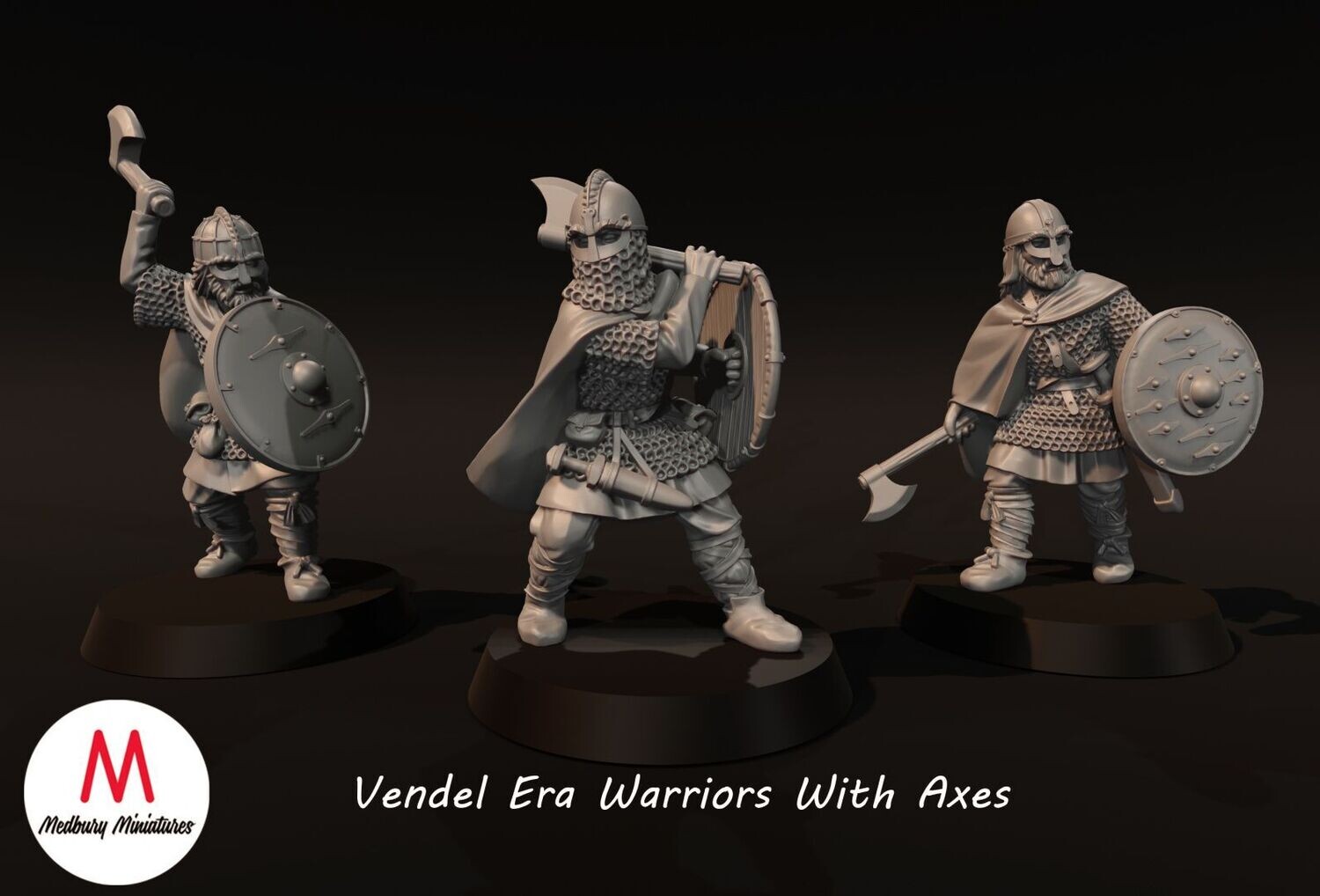 Vendel Era Warriors With Axes (pack 3 units)