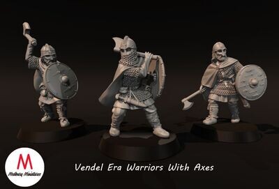 Vendel Era Warriors With Axes (pack 3 units)