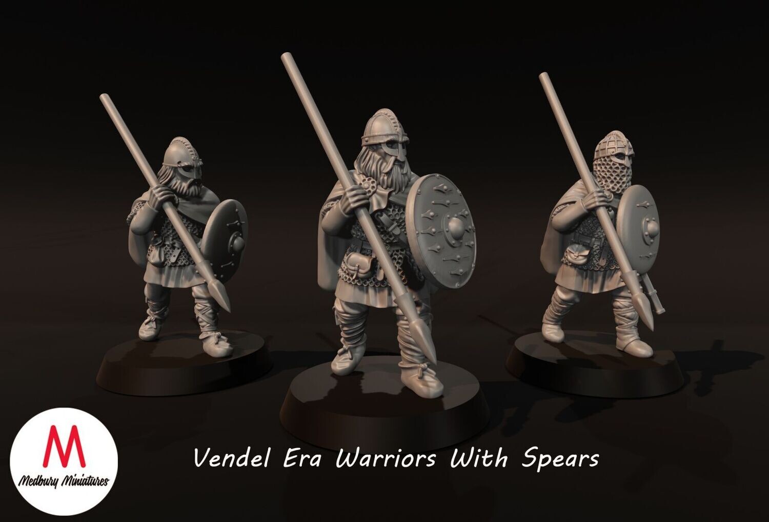 Vendel Era Warriors With Spears 1 (pack 3 units)