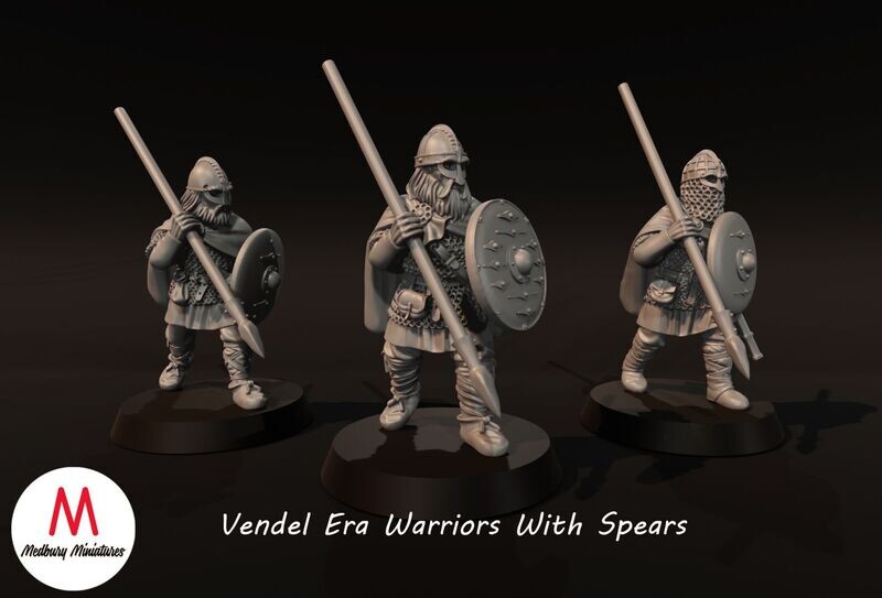 Vendel Era Warriors With Spears 1 (pack 3 units)