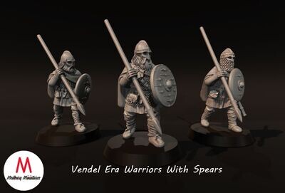 Vendel Era Warriors With Spears 1 (pack 3 units)