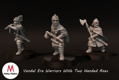 Vendel Era Warriors With Two Handed Axes (pack 3 units)
