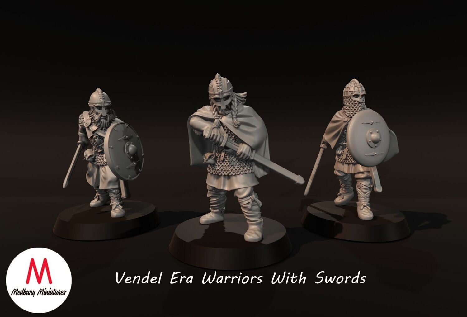 Vendel Era Warriors With Swords (pack 3 units)