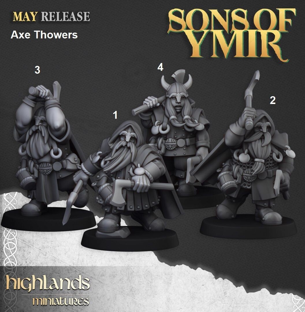 Dwarf Rangers Axe Throwers (pack 4 units)