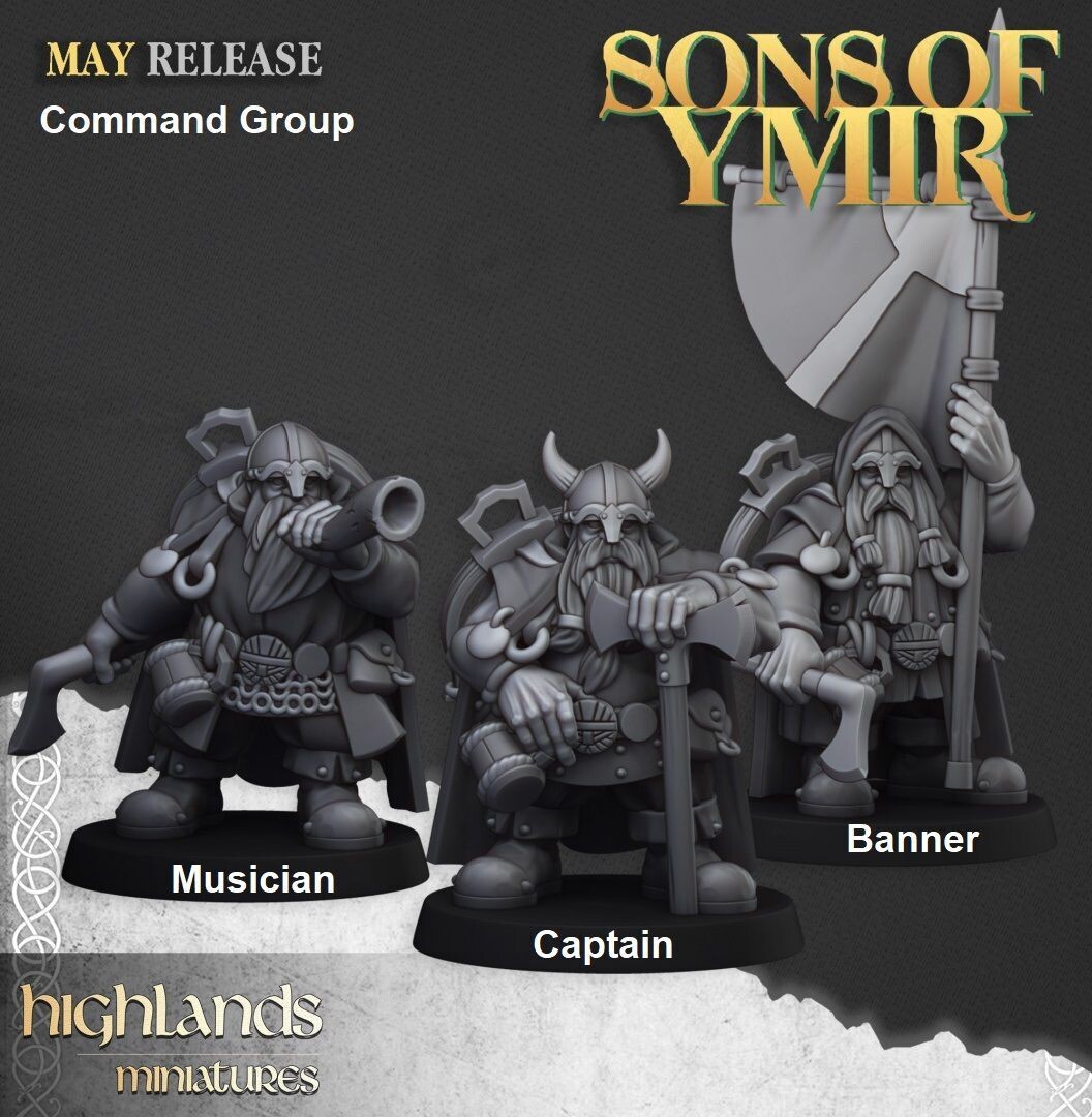 Dwarf Rangers Command Group (pack 3 units)