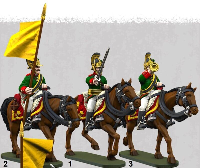Austrian Cavalry  - Chevaulegers Command Group (pack 3 units)