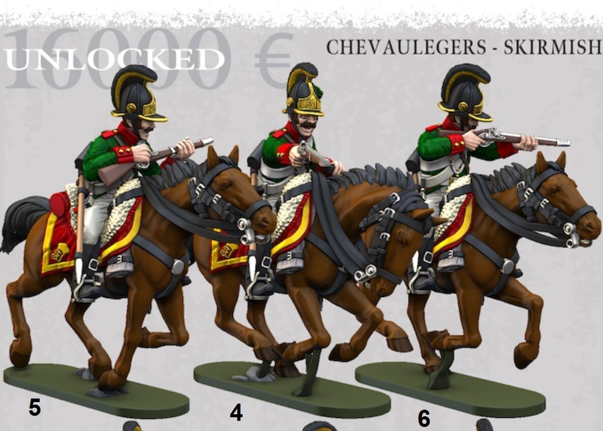 Austrian Cavalry  - Chevaulegers Skirmish -16K (pack 3 units)
