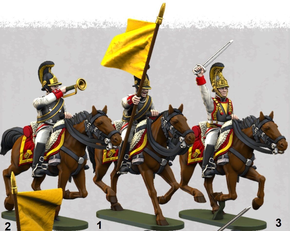 Austrian Cavalry  - Cuirassiers Command Group (pack 3 units)