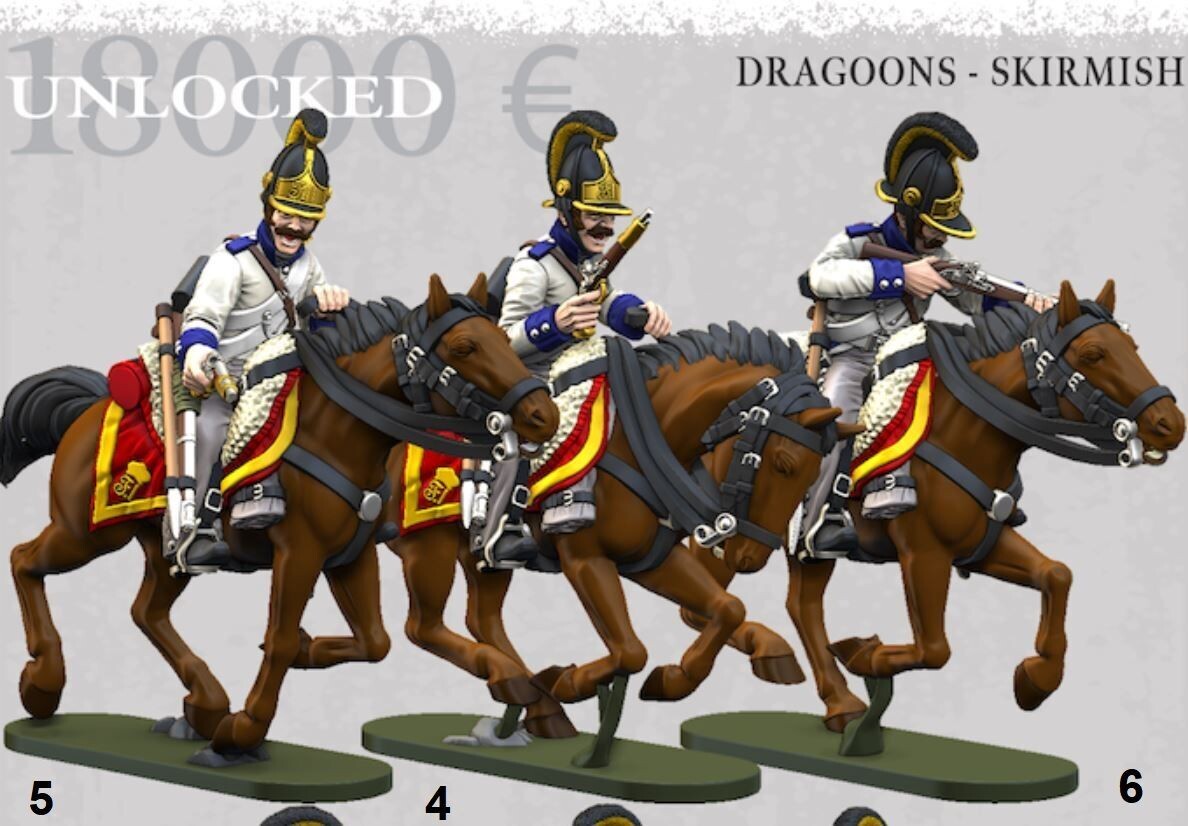 Austrian Cavalry  - Dragoons Skirmish -18K (pack 3 units)