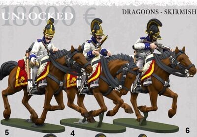 Austrian Cavalry - Dragoons Skirmish -18K (pack 3 units)