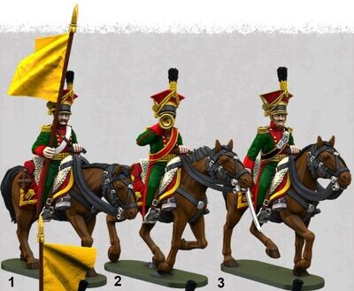 Austrian Cavalry - Uhlans Command Group (pack 3 units)