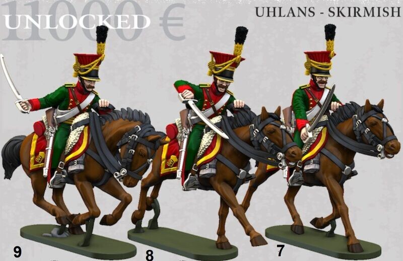 Austrian Cavalry  - Uhlans Skirmish -11K  (pack 3 units)