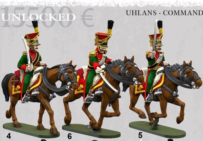 Austrian Cavalry  - Uhlans Command Group -15.5K (pack 3 units)