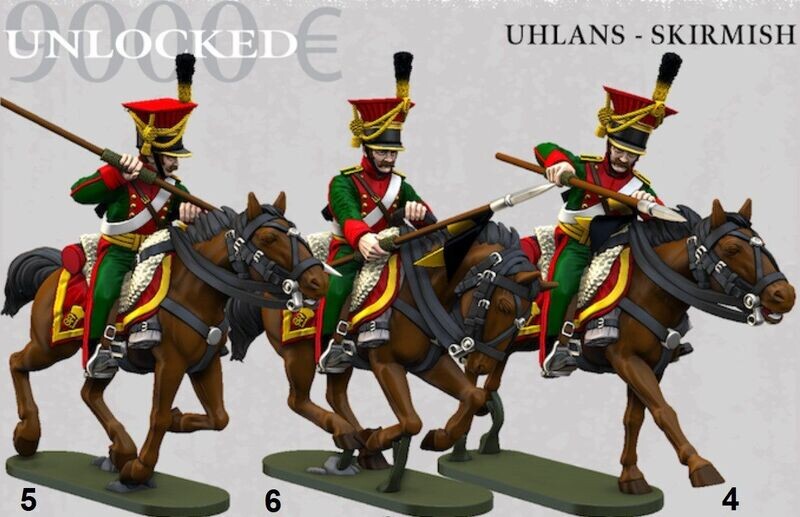 Austrian Cavalry  - Uhlans Skirmish -9K  (pack 3 units)