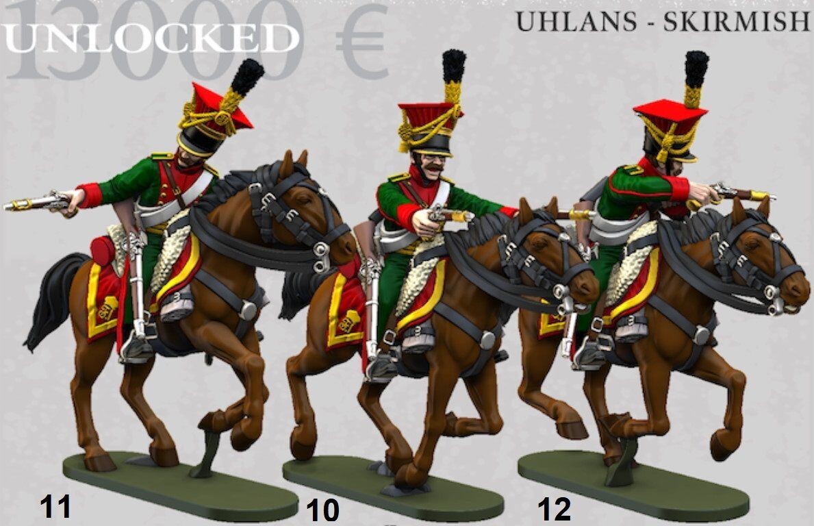 Austrian Cavalry  - Uhlans Skirmish -13K  (pack 3 units)