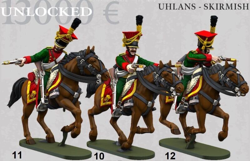 Austrian Cavalry  - Uhlans Skirmish -13K  (pack 3 units)
