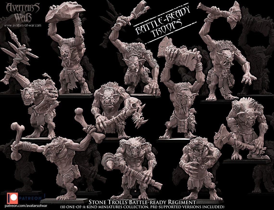 Stone Trolls Battle-Ready regiment - 10 Units