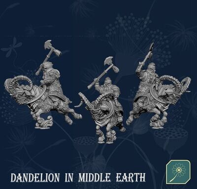 Dwarf of Metal Mountain Ram Cavalry (Mattock) - pack 2 units