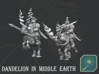 Dwarf of Metal Mountain Ram Cavalry Captain (Sword) - 2 poses