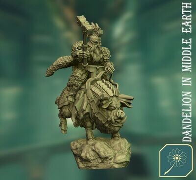 Dwarf of Metal Mountain King on War Hog -(charging pose)
