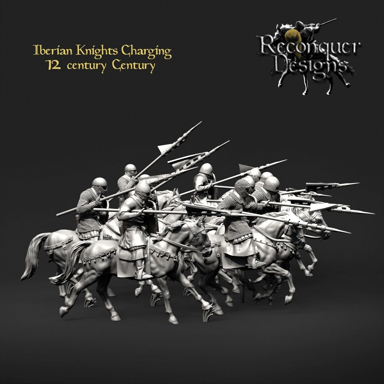 Iberian Knights Charging 12th (Knights of King Alfonso VIII) - pack 10 units