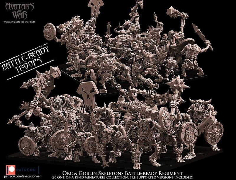 Orc & Goblin Skeletons Battle-Ready regiment