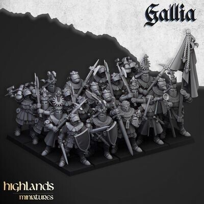 Knights of Gallia on Foot (pack 10 units)