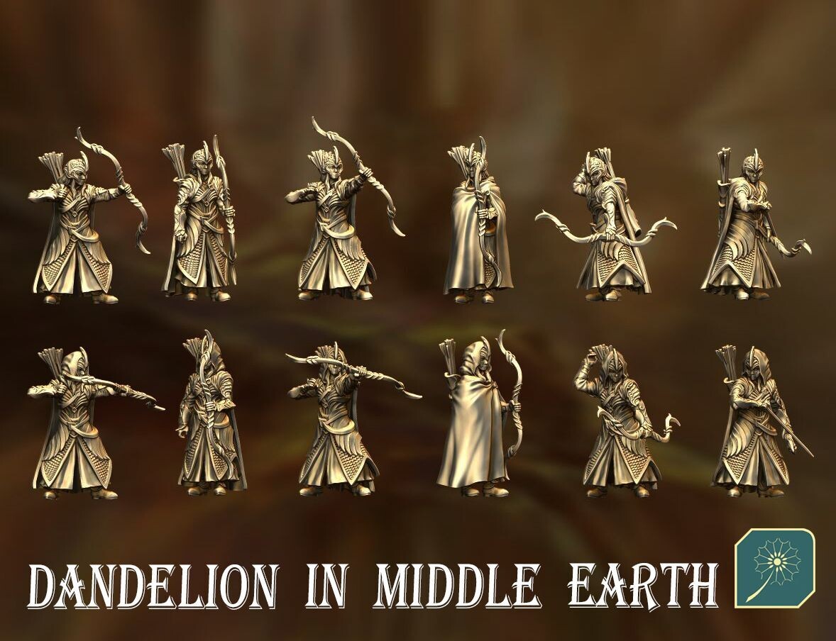 Golden Wood Elf Footmen - Bowmen (pak 6 units)
