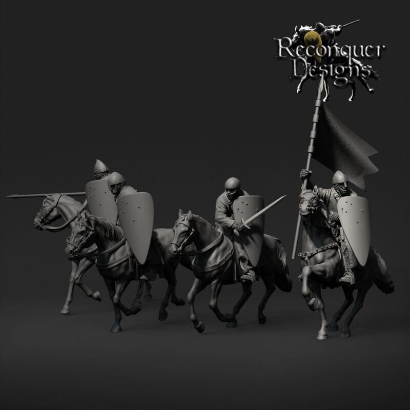 12th century Military Order Knights Set B (mounted ecclesiastical knights) - pack 4 units