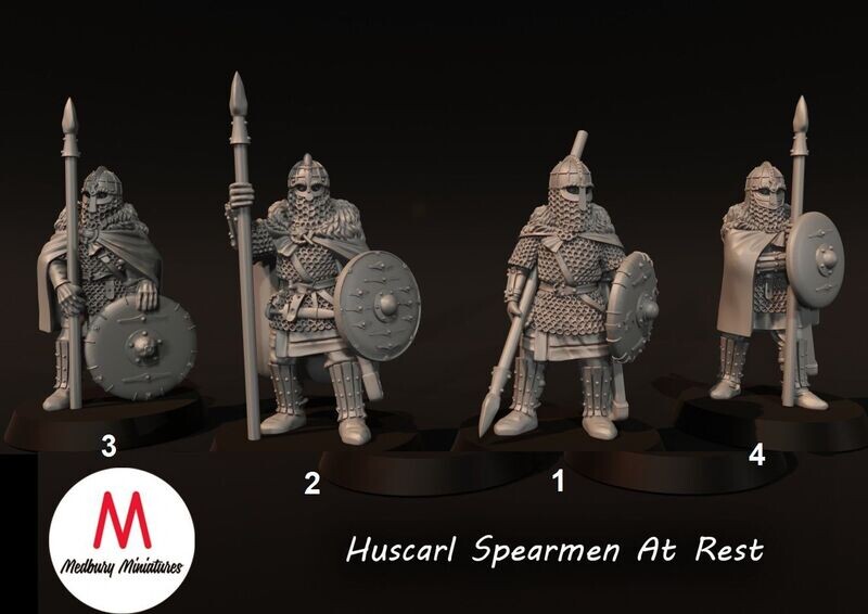 Vendel Era -  Huscarl Spearmen At Rest (pack 4 units)