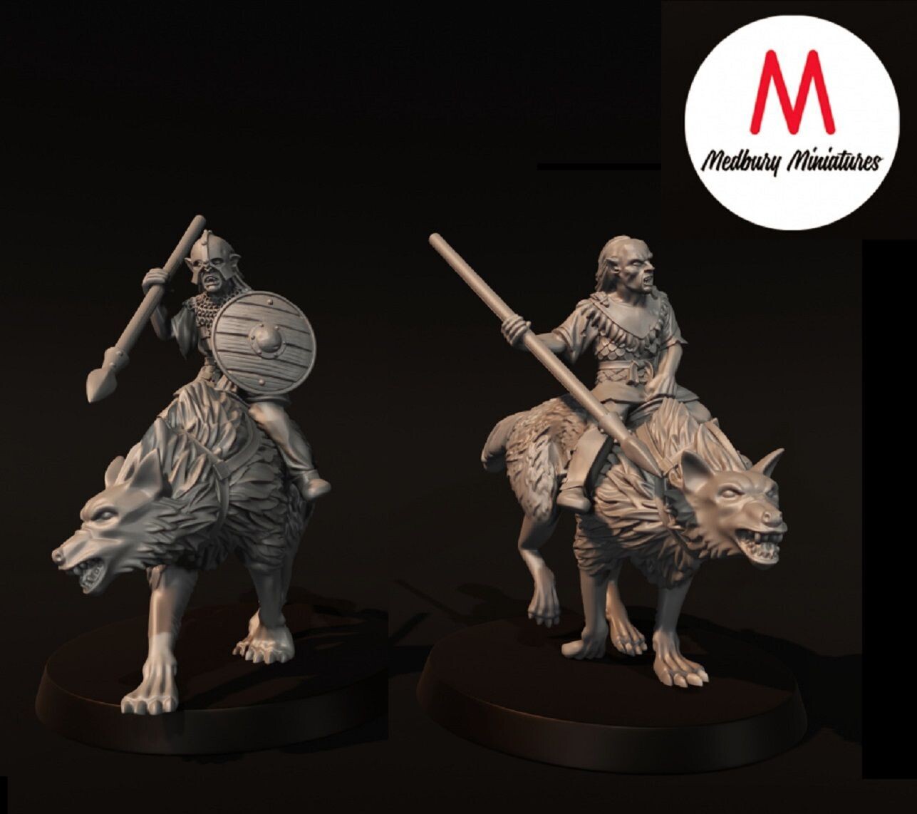 Orc wolf Riders with Spears (pack 2 units)